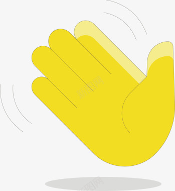 五指黄色的手势图标图标