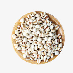 杂粮薏米一碟晒干的薏米仁高清图片