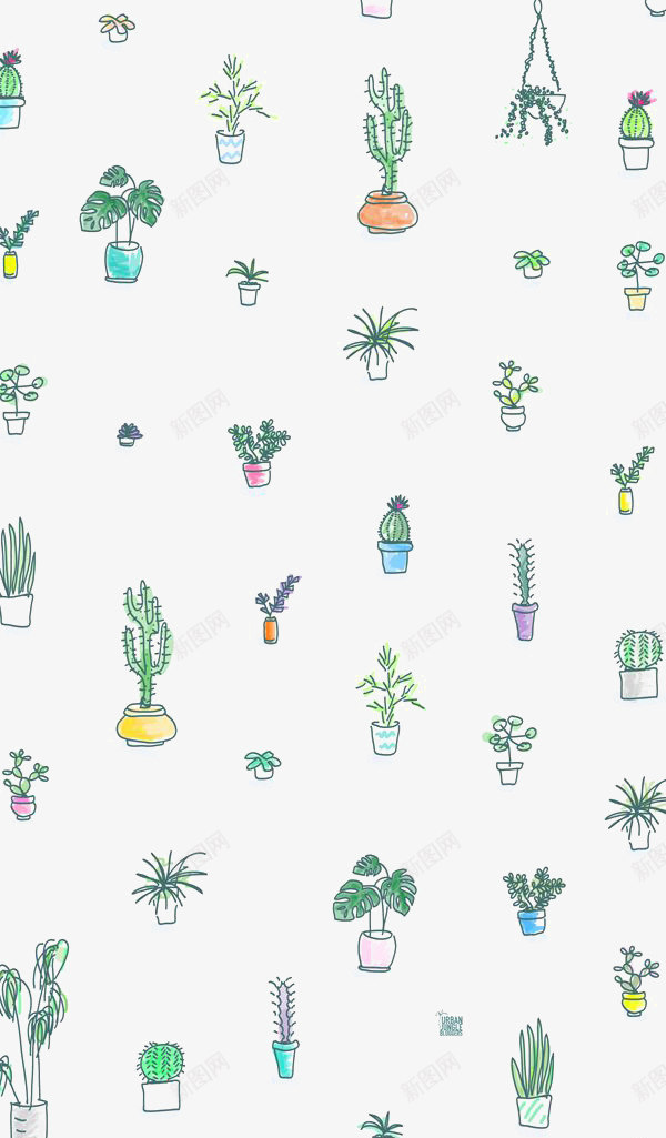 仙人掌背景底纹png免抠素材_88icon https://88icon.com 仙人掌 卡通手绘 多肉植物 小清新 无缝拼接底纹 水彩 盆栽 背景