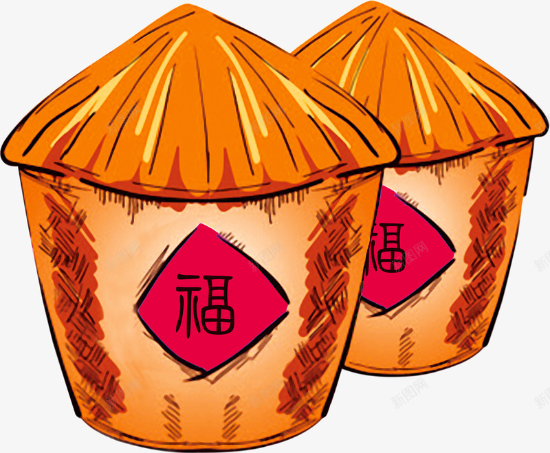 手绘谷包png免抠素材_88icon https://88icon.com 丰收 新年 置物包 谷包