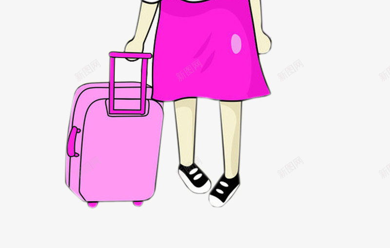 拉行李箱的卡通小女孩png免抠素材_88icon https://88icon.com 卡通女孩 卡通行李箱 可爱女孩 女孩 拉杆箱 旅行 行李箱