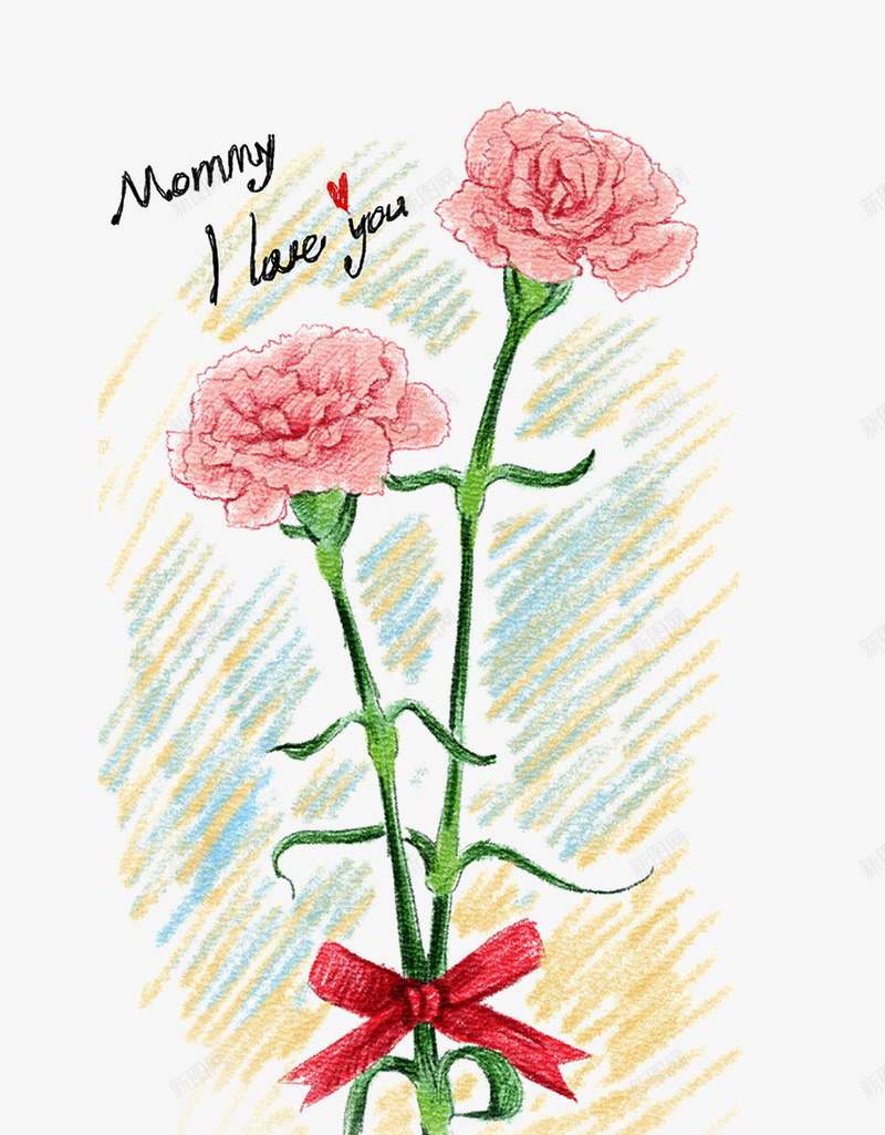 手绘康乃馨psd免抠素材_88icon https://88icon.com 妈妈 底纹 底纹背景 康乃馨 感恩 感恩母亲节 感恩节 我爱你妈妈 母亲 母亲节 母亲节快乐 母亲节海报 水墨天空 粉色底纹 粉色母亲节 粉色背景 背景底纹