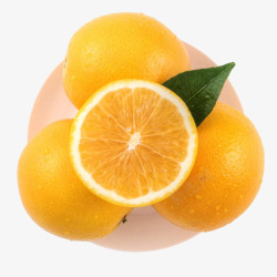 橙子叶切开的橙子高清图片