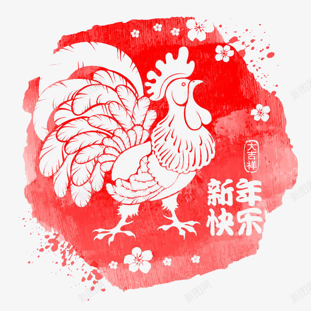 画鸡来驱鬼怪邪气png免抠素材_88icon https://88icon.com 古时 在门窗上 大年初一 春节 画鸡 贴画鸡