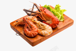 混合口味火锅美味海鲜虾高清图片