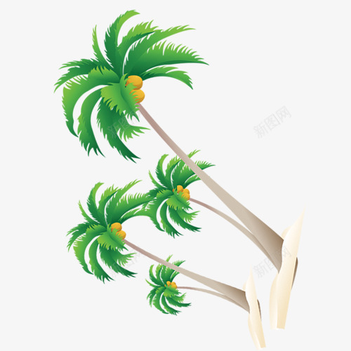 椰子树png免抠素材_88icon https://88icon.com 夏令营 椰子树 椰树 沙滩