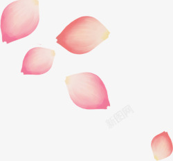 中秋节粉色手绘花瓣素材