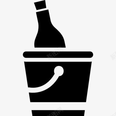 茶点瓶和冰桶图标图标