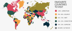 彩色世界地图矢量图素材