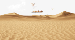 黄色沙漠骆驼商队背景素材