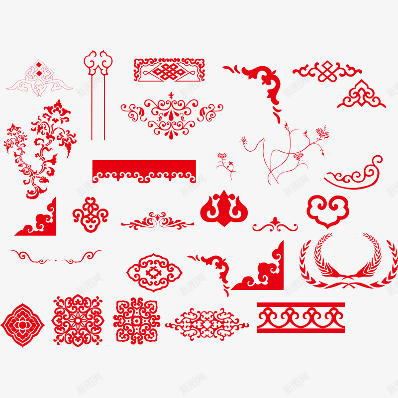 中国元素花边花纹png免抠素材_88icon https://88icon.com 中国风 剪纸 古代纹饰 花纹 花边 边框