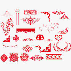 古代剪纸中国元素花边花纹高清图片