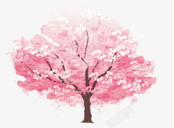 免扣桃花树一树开满的桃花树矢量图高清图片