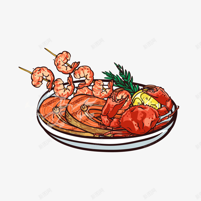 美味海鲜食物png免抠素材_88icon https://88icon.com 卡通食物 海鲜食物 美味海鲜 背景装饰