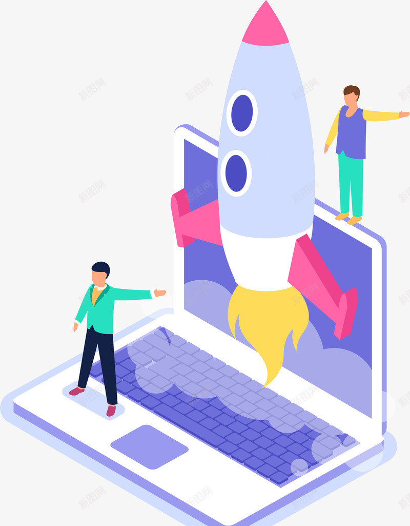 25D火箭升空科技立体插画矢量图ai免抠素材_88icon https://88icon.com 25D商务科技立体 25D金融 火箭升空 立体插画 立体金融 网络 矢量图