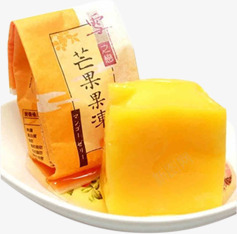 黄色美味芒果果冻零食素材