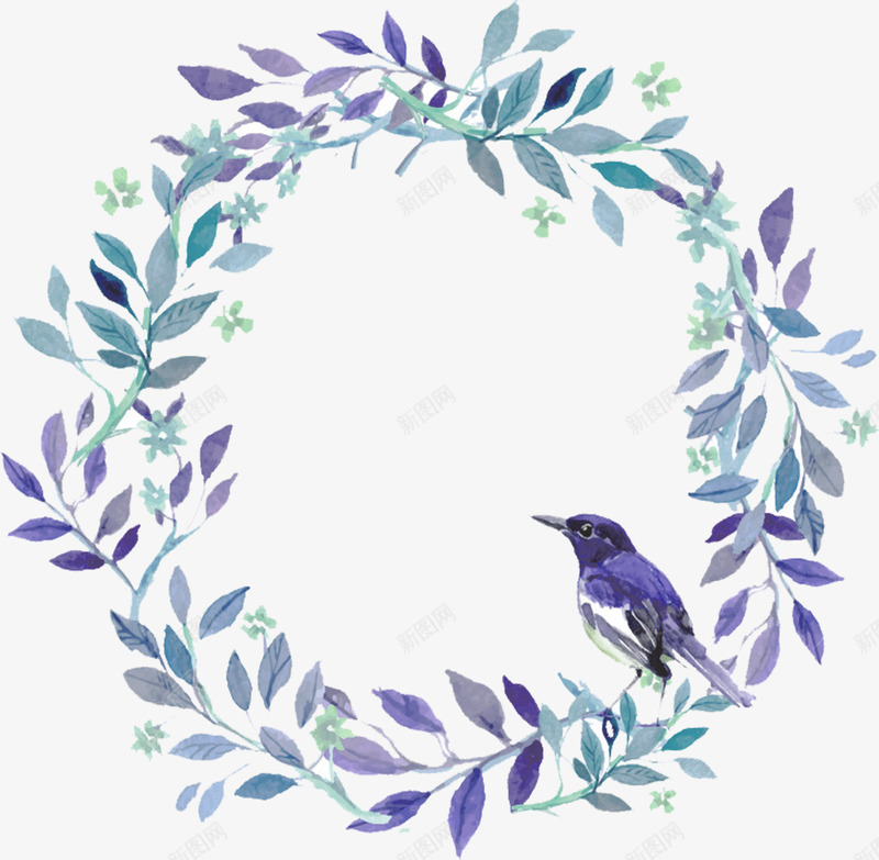 绘画摄影小清新花圈鸟png免抠素材_88icon https://88icon.com 摄影 清新 绘画 花圈