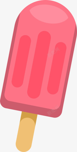 清新水彩玫红色冰糕矢量图素材