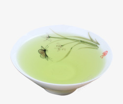 碗里的绿色茶汤素材
