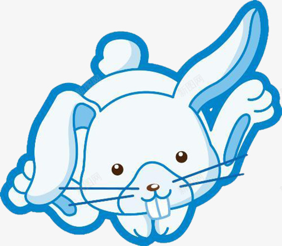 奔跑的兔子png免抠素材_88icon https://88icon.com 卡通狗爪 大大的板牙 奔跑中的兔子 短短的尾巴 蓝毛兔兔