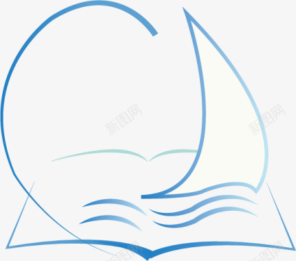 蓝色杨帆起航logo矢量图图标图标