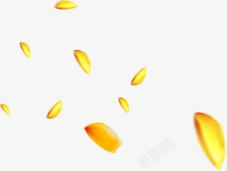 黄色金色漂浮花瓣素材