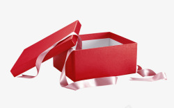 金色彩带红色礼物盒高清图片