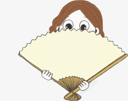 拿扇子的女孩素材