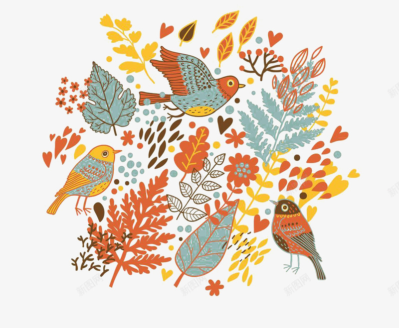 百鸟图png免抠素材_88icon https://88icon.com 剪纸 手绘 植物花卉 水彩画 鸟语花香