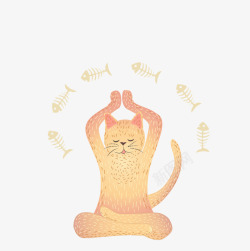 盘腿坐瑜伽猫高清图片
