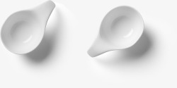 两个纯白色的小勺子素材