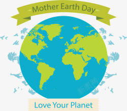 爱护你的星球地球母亲矢量图素材