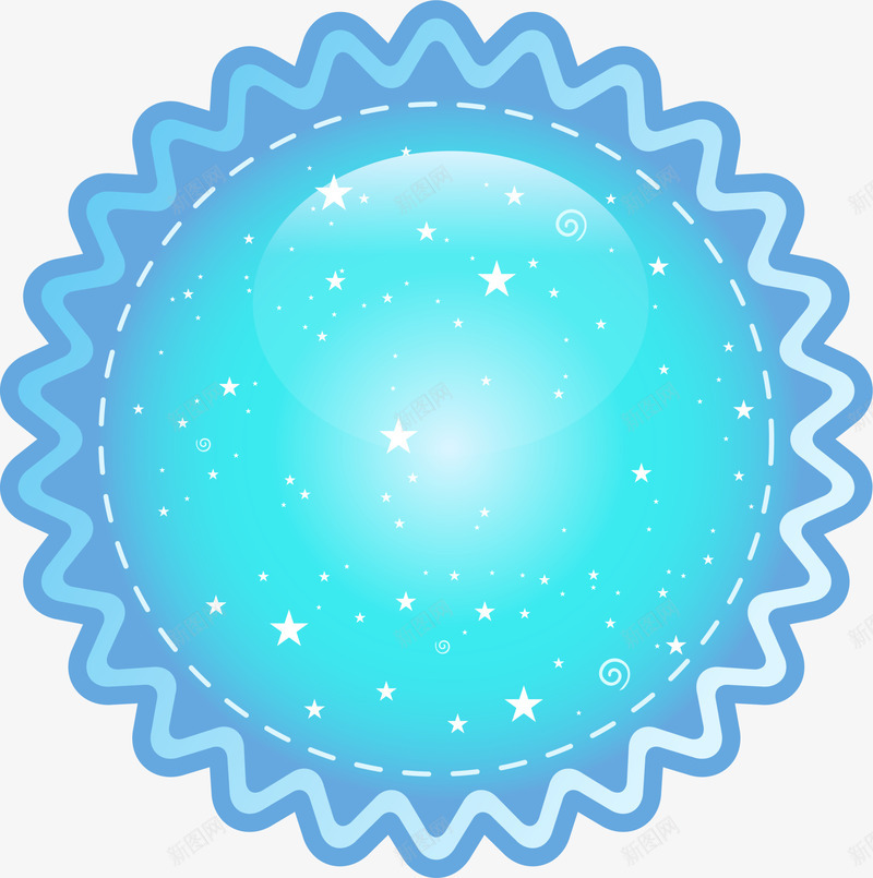蓝色星星圆圈图案png免抠素材_88icon https://88icon.com 免抠PNG 图案 圆圈 星星 花边 蓝色 边框纹理