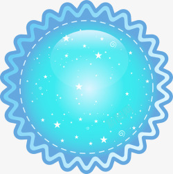 蓝色星星圆圈图案素材