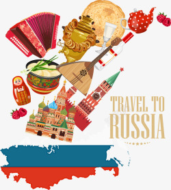 俄国旅游文化矢量图素材
