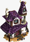 游戏场景复古紫色房子素材