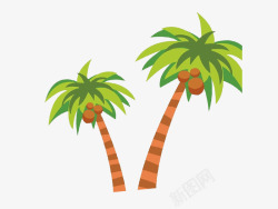 椰树插画卡通手绘椰树高清图片
