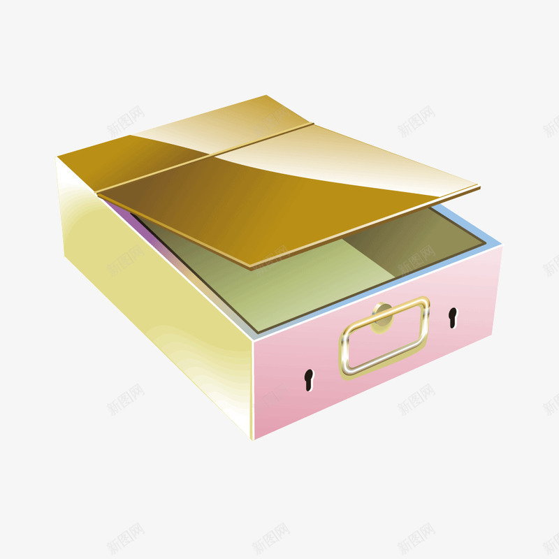 黄色盒子收纳盒png免抠素材_88icon https://88icon.com 收纳盒 盒子 黄色