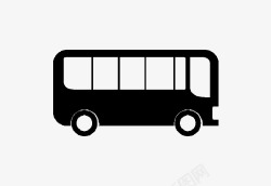 单层巴士黑白公共汽车图标高清图片
