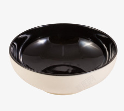 白色表面黑色内部的陶瓷制品碗素材