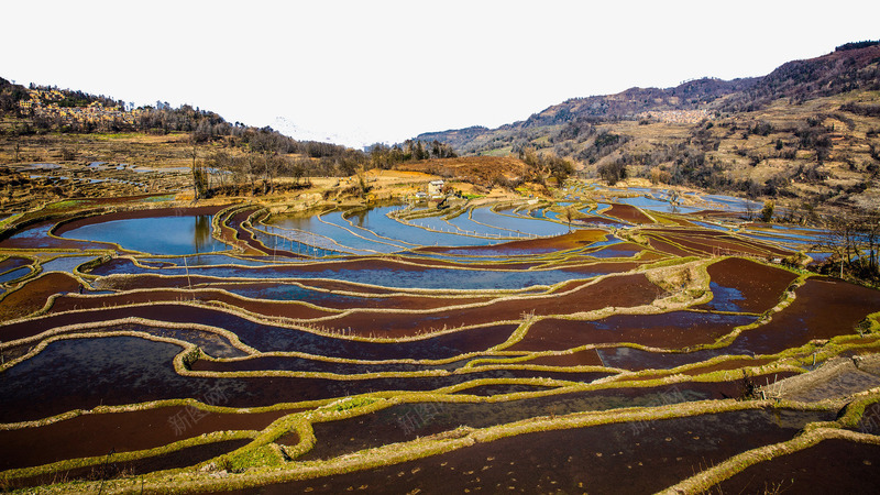 云南元阳箐口梯田psd免抠素材_88icon https://88icon.com 名胜古迹 旅游风景 著名建筑