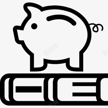 猪钱罐猪的一本书图标图标