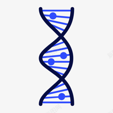 蓝色手绘圆弧遗传基因元素矢量图图标图标