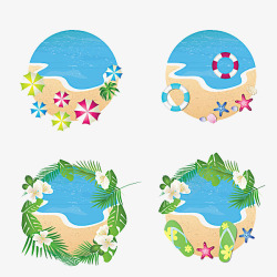 沙滩边的景色素材