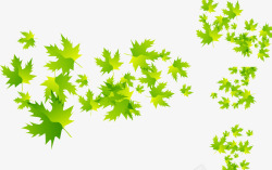 密集青翠飘荡的绿叶矢量图素材
