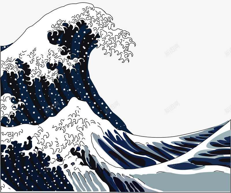 海浪png免抠素材_88icon https://88icon.com 抽象海浪素材 日和风 日式浮世绘 日本浮世绘 浮世绘 海浪 翻腾的海浪