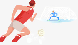 世界杯人物踢足球插画素材