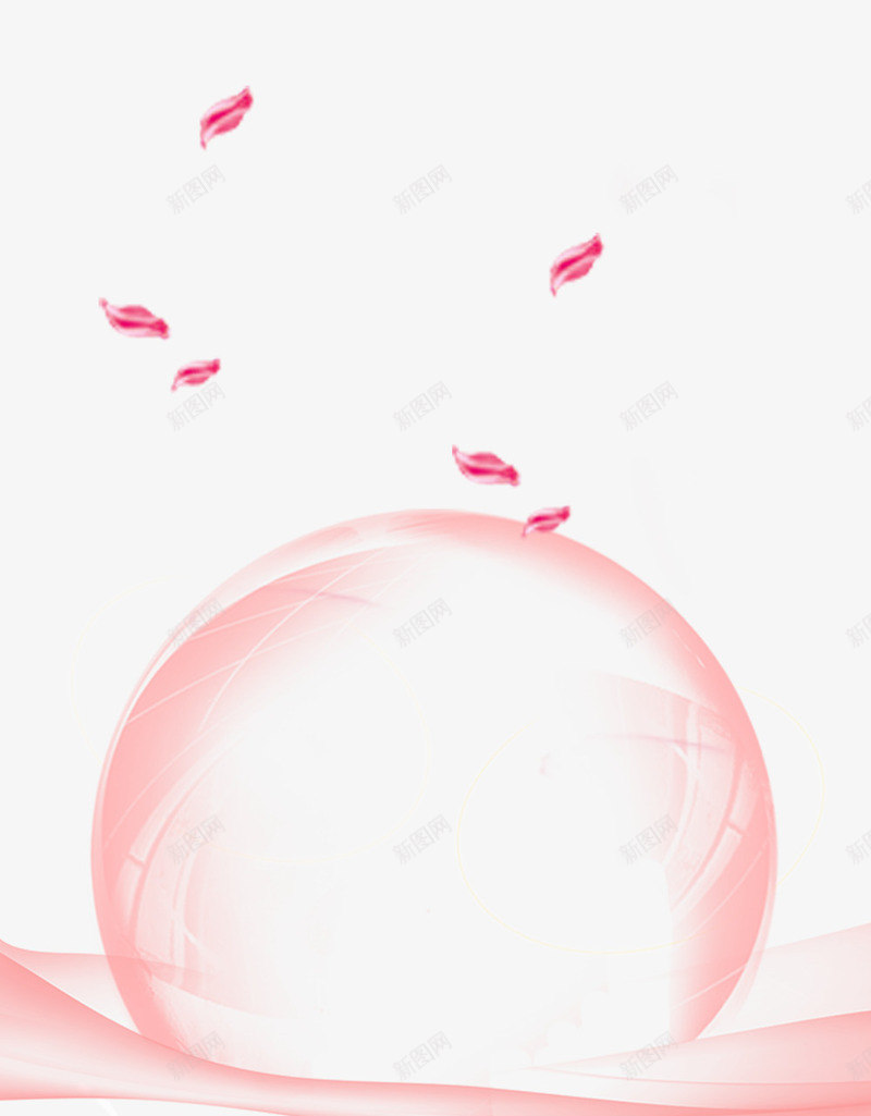 粉色清新背景png免抠素材_88icon https://88icon.com 保湿 化妆品 梦幻 浪漫 清新 粉色 花朵 花瓣