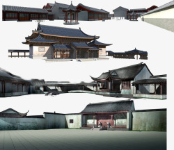 民俗风情房屋效果图中国风建筑背景高清图片