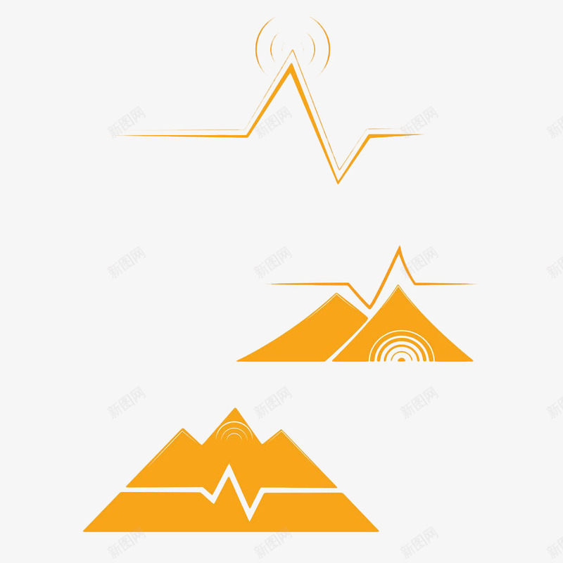 黄色手绘山png免抠素材_88icon https://88icon.com 几何 山 扁平 手绘 漂浮 漂浮山 黄色